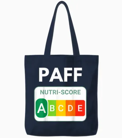 Paff Nutriscore a – Offset Humor - Original Funny Gift Tote Bags - Navy