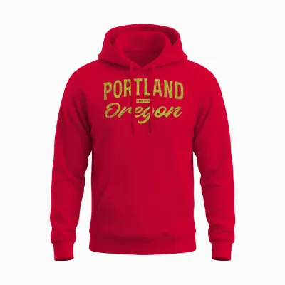 Retro Portland Oregon Unisex Hoodie - Red