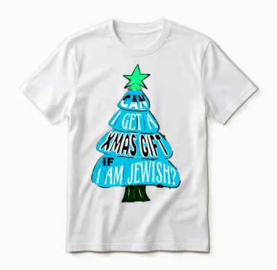 Jewish on Christmas Funny Unisex T-Shirt - White