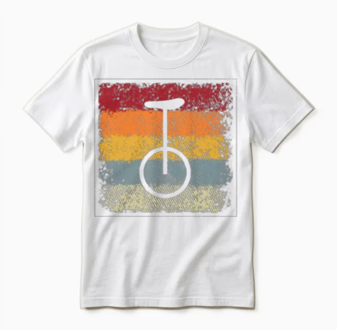 Unicycle Retro Unisex T-Shirt in White