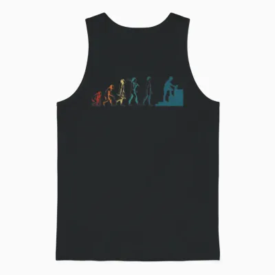 Concrete Finisher Evolution Funny Concrete Worker Unisex Tank Top - Black