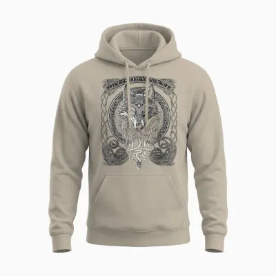 Odins Wolf Wikinger Nordische Runen Nordmann Mythologie Unisex Hoodie - Sand