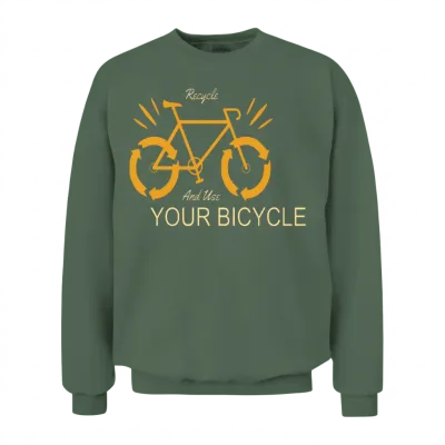 Recycle and Use Your Bicycle Earth Protection Unisex Sweatshirt - Military Green