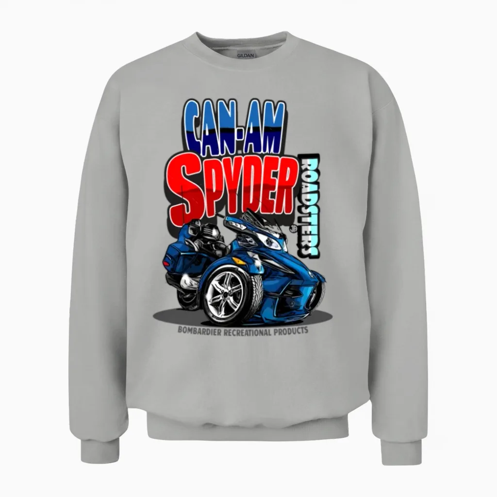 Can Am Spyder Roadsters Retro Logo Unisex Sweatshirt in Ash