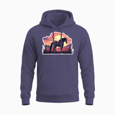 Horse Horses Ross Gaul Riding Horse Head Rider Unisex Hoodie - Heather Sport Dark Navy
