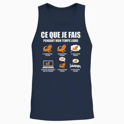 Funny Gift for Passionate Bearded Dragon Pogona Reptile T-Shirt, Black, S Unisex Tank Top - Navy