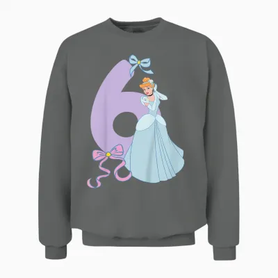 Kinder Cinderella 6 Geburtstag Unisex Sweatshirt - Graphite Heather