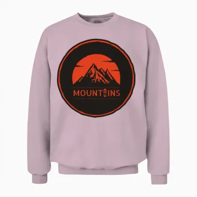 Retro Vintage Hipster Mountain Unisex Sweatshirt - Light Pink