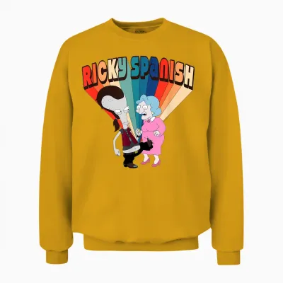 American Dad Ricky Spanish Rainbow Logo Cartoon Unisex Sweatshirt - Gold