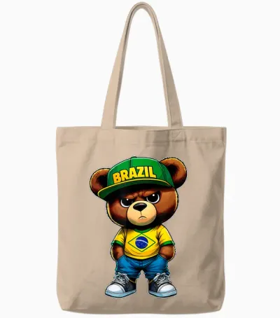 Brasil Brasilianischer Teddybär Mit Brasilien-Flagge Tote Bags - Natural