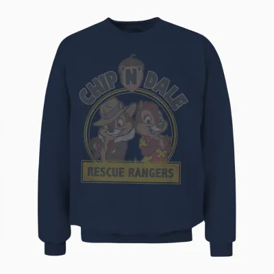 Disney Chip 'n' Dale Rescue Rangers Iconic Logo Unisex Sweatshirt - Navy