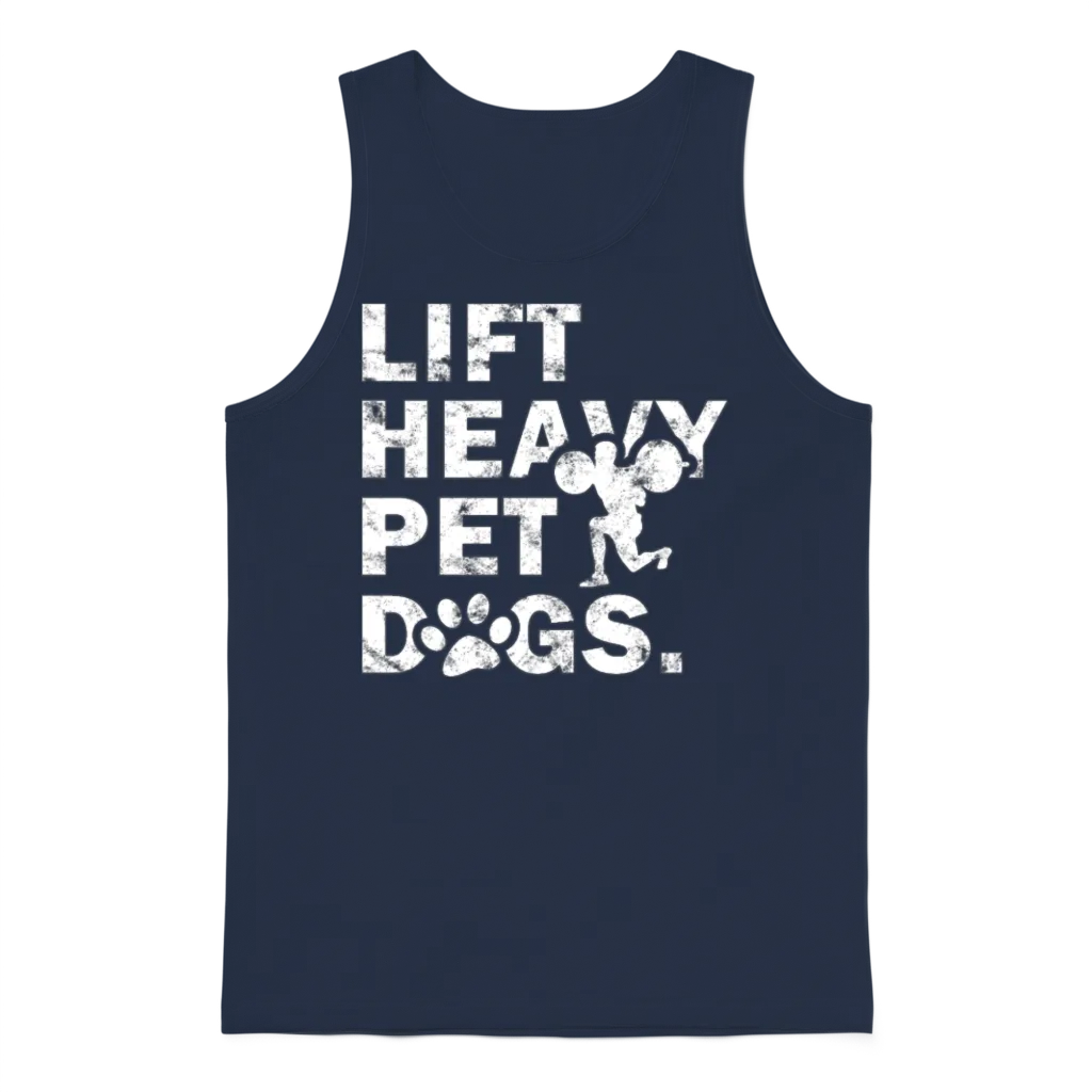 Lift Heavy Pet Dogs - Dog Commands Unisex Tank Top - Navy