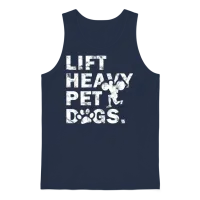 Lift Heavy Pet Dogs - Dog Commands Unisex Tank Top - Navy – 1