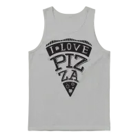I Love Pizza Unisex Tank Top - Ash – 1