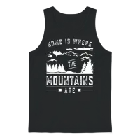 Home Is Where the Mountains Are Mountain Mountaine Unisex Tank Top - Black – 1