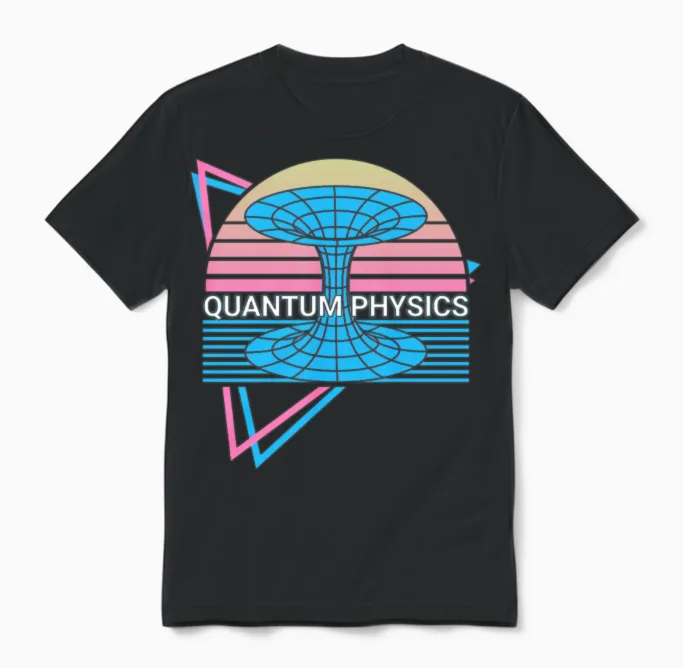 Quantum Physics Retro Unisex T-Shirt in Black