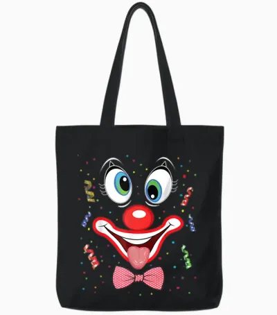 Carnival Costume Fancy Dress Costume Funny Clown Confetti T-Shirt, Black Tote Bags - Black