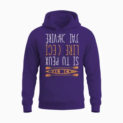Funny if You Can Read This I Capsized Canoe Kayak T-Shirt, Black, S Unisex Hoodie - Purple