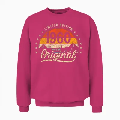 Limited Edition Jahrgang 1960 Vintage Mann 66. Geburtstag Unisex Sweatshirt - Heliconia