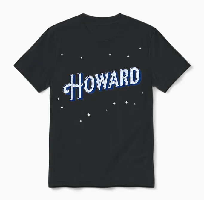 Howard Name Personalised Unisex T-Shirt in Black