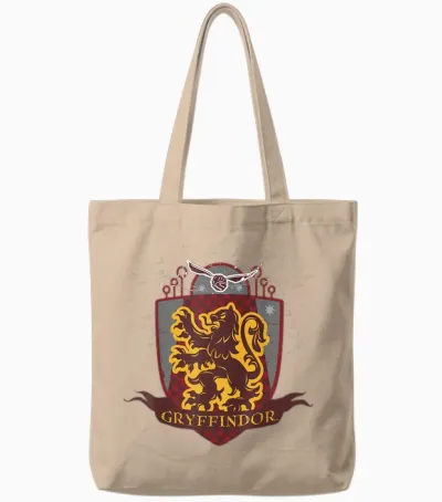 Harry Potter Gryffindor Quidditch Shield Tote Bags - Natural