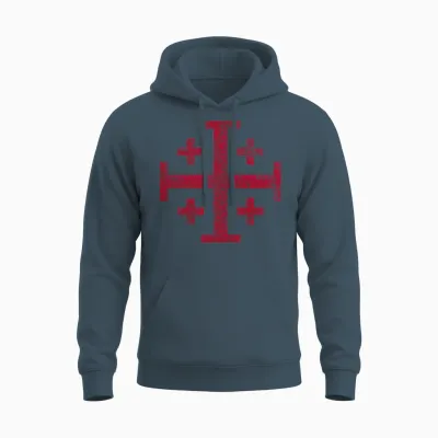 Knight's Templar Jerusalem Cross Kingdom Of Unisex Hoodie - Dark Heather