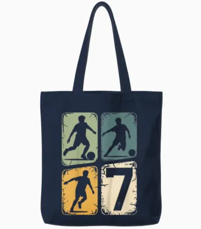 7. Geburtstag Junge Fußball Ball Jungs Fußballer 7 Jahre Tote Bags - Navy