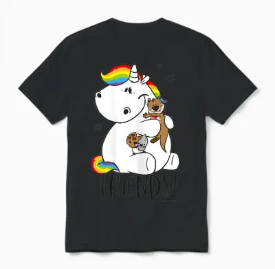 Pummeleinhorn - Friends Fun Unisex T-Shirt - Black