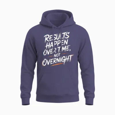 Results Happen Over Time, Not Overnight - Motivation Unisex Hoodie - Heather Sport Dark Navy