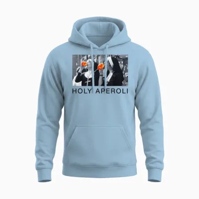 Holy Aperoli X Nonnen Christi Spritz. Aperollin Fun Aperoly T-Shirt, White Unisex Hoodie - Light Blue
