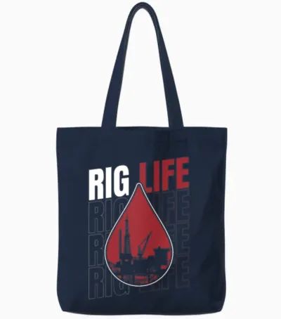 Oilfield Oil Drilling Rig Rig Life Tote Bags - Navy