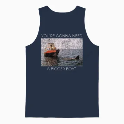 Jaws Screen Grab You're Gonna Need a Bigger Boat Unisex Tank Top - Navy