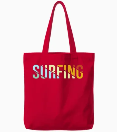 Surfing Retro Tote Bags - Red