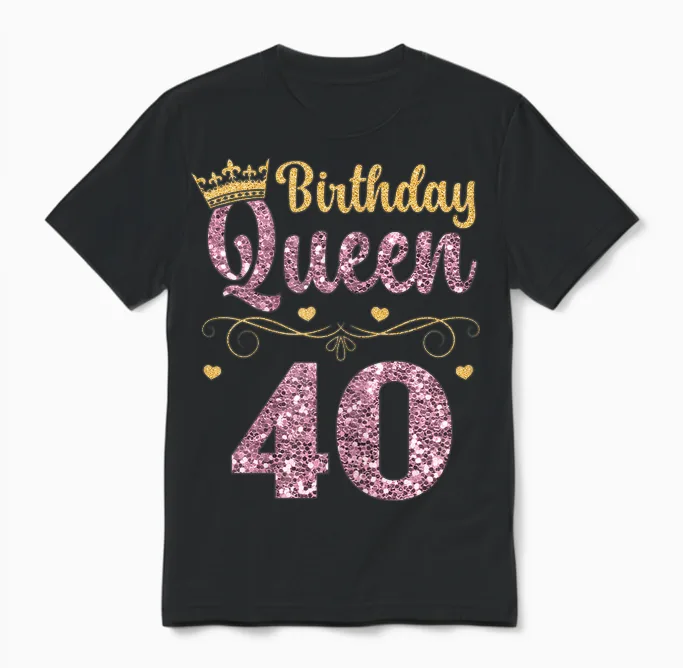 40. Königin Geburtstag 40 Years Forty Unisex T-Shirt in Black