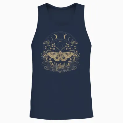 Niedliche Fairycore Motte Therian ästhetische Blumen Für Mädchen Frauen Unisex Tank Top - Navy