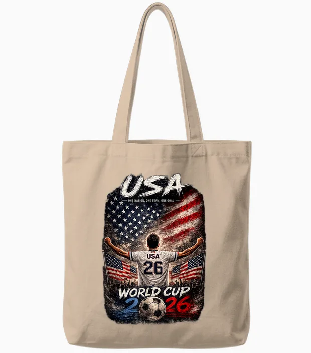 Soccer Football - World Cup 2026 Usa Winner Tote Bags in Natural