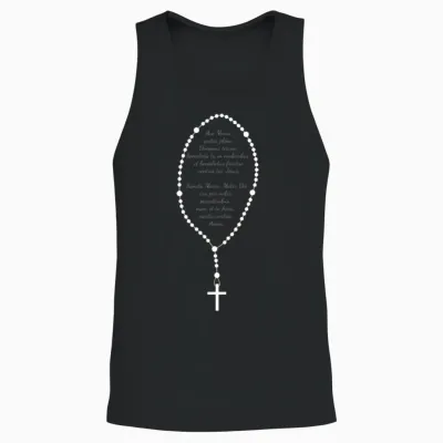 Rosary in Latin Unisex Tank Top - Black