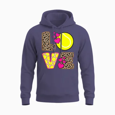 Love Tennis Tennis Player Women's Girls' T-Shirt, Black Unisex Hoodie - Heather Sport Dark Navy