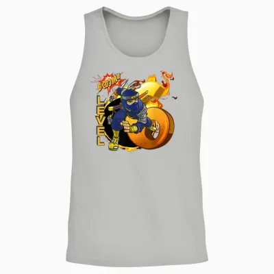 Kinder Ninja Geburtstag, 6 Jahre, Booom Level Ninja 6 Unisex Tank Top - Ash