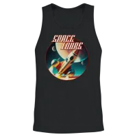 Space Tours — Vintage Retro Space Unisex Tank Top - Black – 2