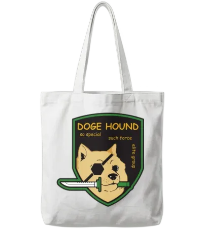 Doge Hound Metal Gear Solid T-Shirts Tote Bags - White