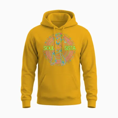 Soul Sista Afro 70s Soul Music Retro Disco Black Funk Lovers Unisex Hoodie - Gold