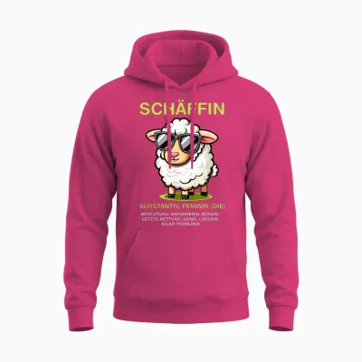 Schäffin Substantiv Feminine Unisex Hoodie - Heliconia