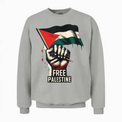 Free Palestine, Palestine, Gaza, Palestinian Pride Gift T-Shirt, Black, S Unisex Sweatshirt - Ash