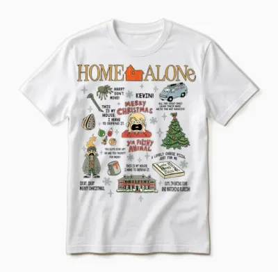 Home Alone Merry Christmas Survival Icon Jumble Unisex T-Shirt - White