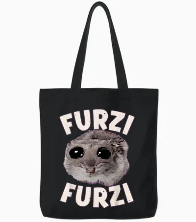 Furzi Furzi Grooviges Sad Hamster Internet Hamster Sad Meme Tote Bags - Black