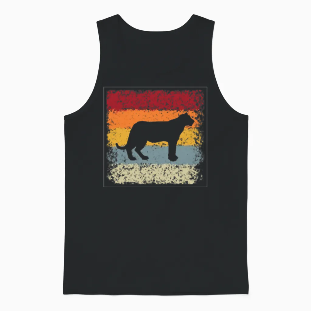 Tiger Retro Unisex Tank Top in Black