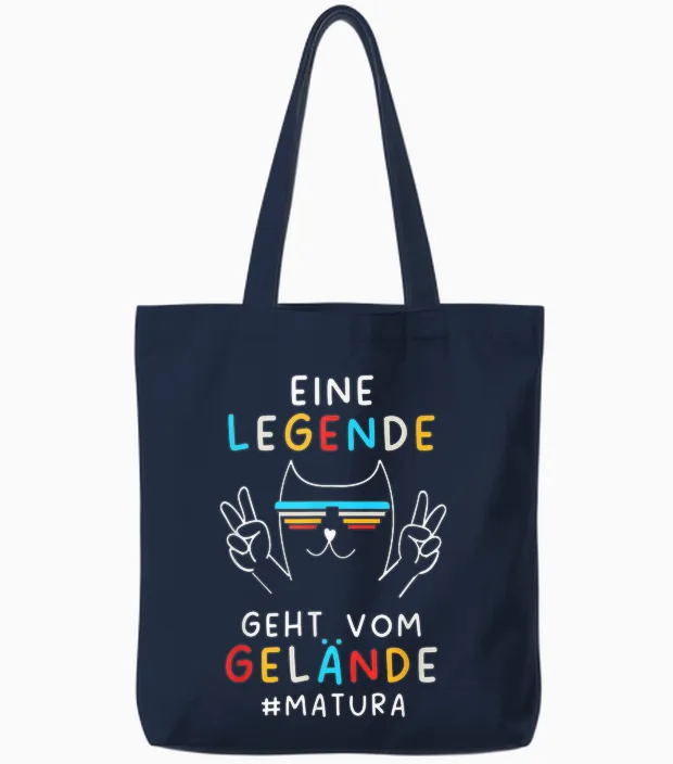 Matura Geschafft 2026 Matura Abschluss Eine Legende Geht Tote Bags in Navy