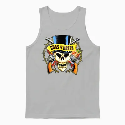 Guns N' Roses Official Top Hat Skull Unisex Tank Top - Ash