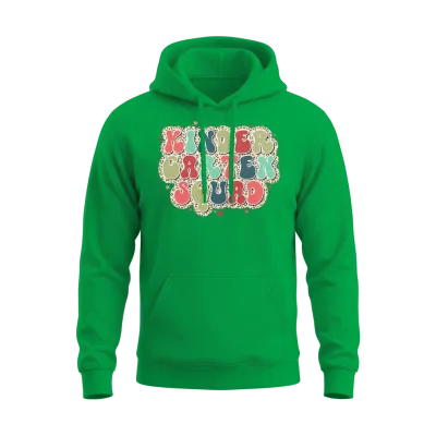 Retro Leopard Kindergarten Unisex Hoodie - Irish Green